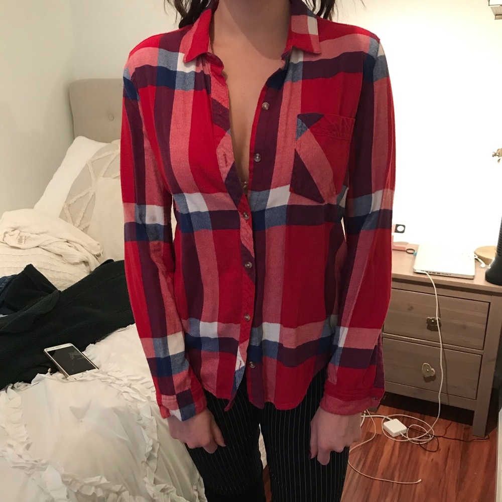 UO Red, White, Blue Flannel